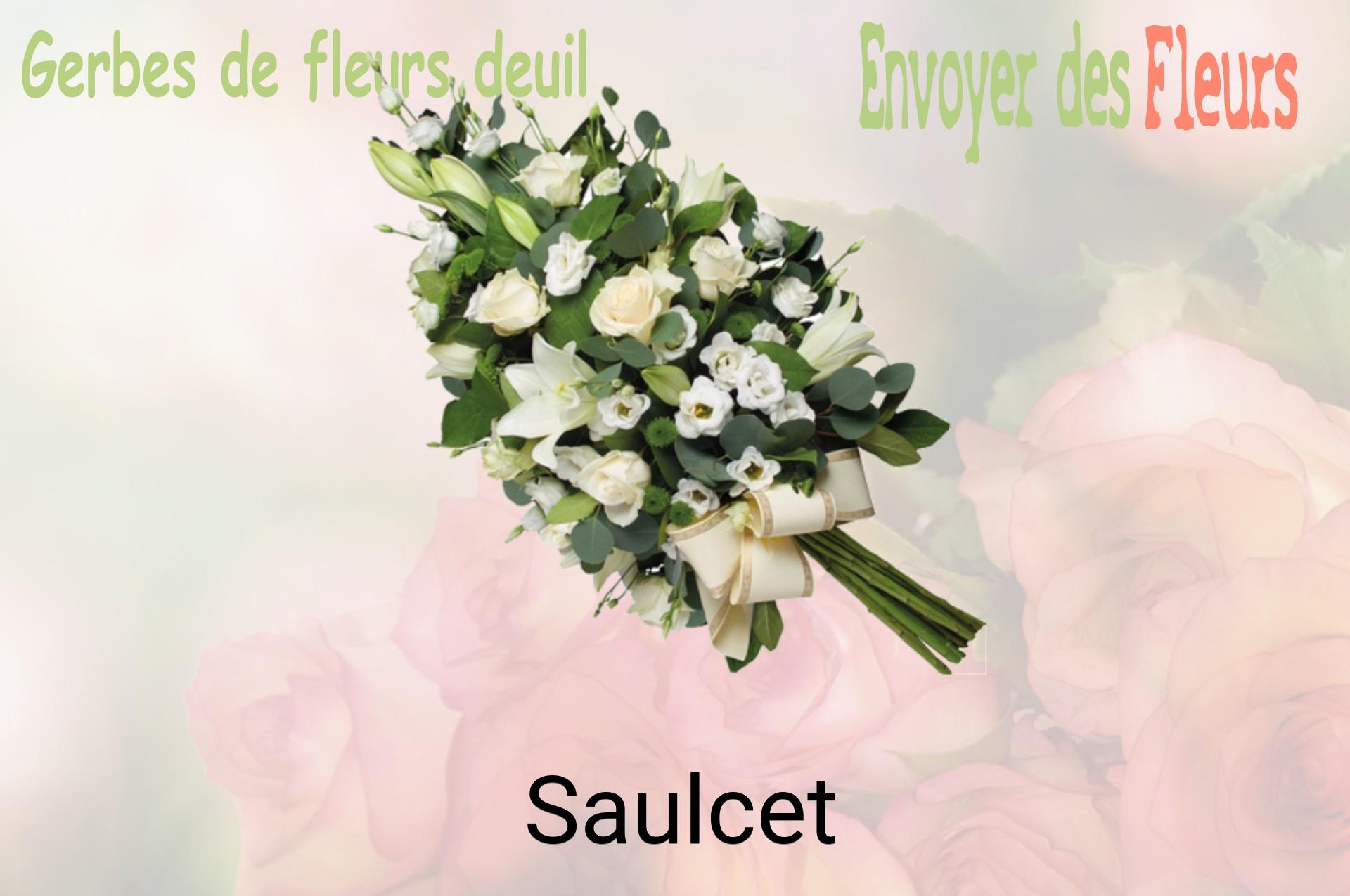 Gerbe de fleurs de deuil livrée à Saulcet